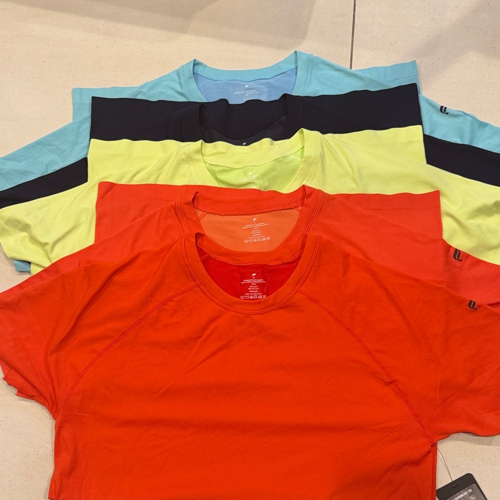 Fabletics Men's Short Sleeve Tees - Blue, Yellow, Orange